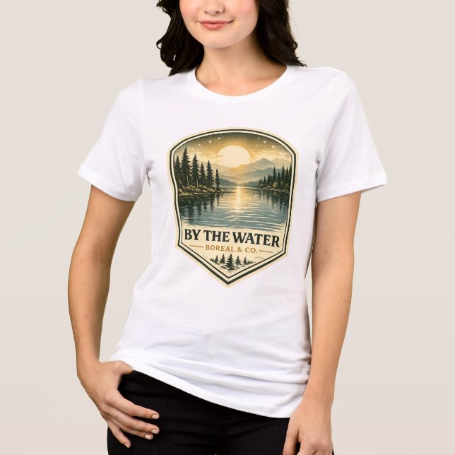 T-SHIRT  EN TRI-MATIÈRE AU BORD DE L'EAU (Recto)