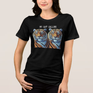 T-SHIRT EN TRI-MATIÈRE AUCUN APPEL À CHAT