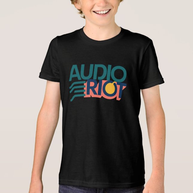 T-shirt En Tri-matière Audio Riot Jeunes Enfants Noir T-shirt (Recto)