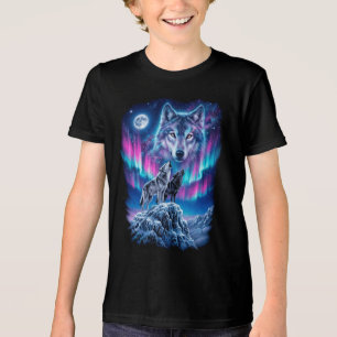 T-shirt En Tri-matière Aurore lunaire au hurlement de loup