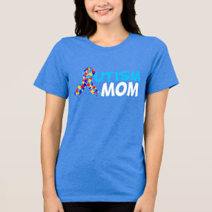 T-shirt En Tri-matière Autisme Maman Bleu mignon Femmes