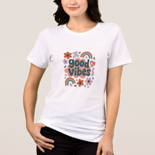 T-shirt En Tri-matière Autocollant arc-en-ciel Good Vibes uniquement