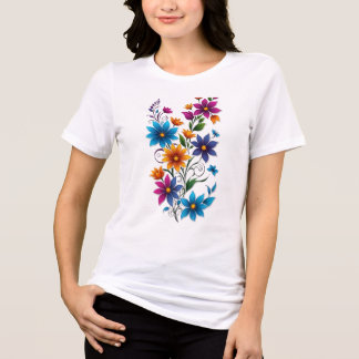 T-shirt En Tri-matière Autocollant graphique de bouquet floral coloré