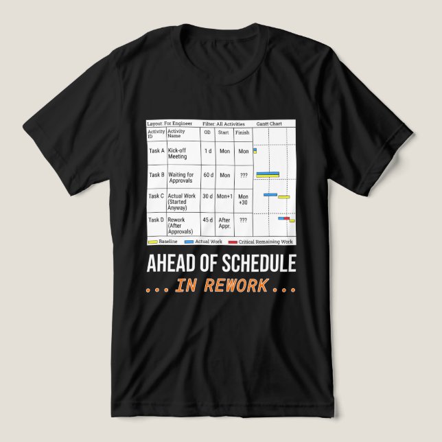 T-shirt En Tri-matière Avant l'horaire... Mais seulement en retravail! (Design Recto)