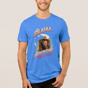 T-shirt En Tri-matière Aventure Bigfoot en Alaska Art Rétro de la Nature