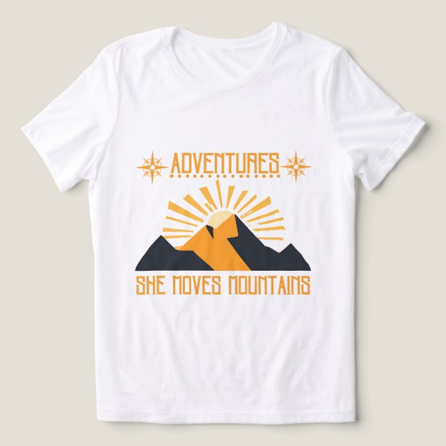 T-shirt En Tri-matière Aventure Chemise féminine - Elle déplace les monta (Design Recto)