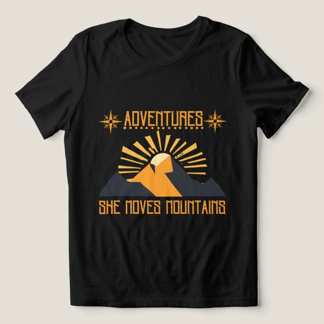 T-shirt En Tri-matière Aventure Chemise féminine - Elle déplace les monta (Design Recto)
