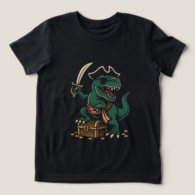 T-shirt En Tri-matière Aventure de dinosaure pirate (Design Recto)