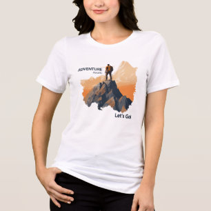 T-shirt En Tri-matière Aventure Randonnée, Adventure Await, Let’s Go !