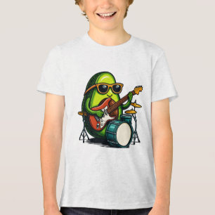 T-shirt En Tri-matière Avocado Guitariste Cool Fruit Band