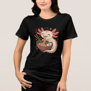 T-shirt En Tri-matière Axolotl Mignon Mange des Nouilles Ramen