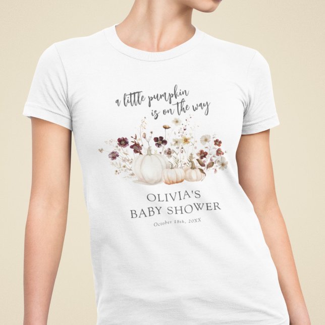 T-shirt En Tri-matière Baby Shower Fleur Sauvage d'Automne (Créateur téléchargé)