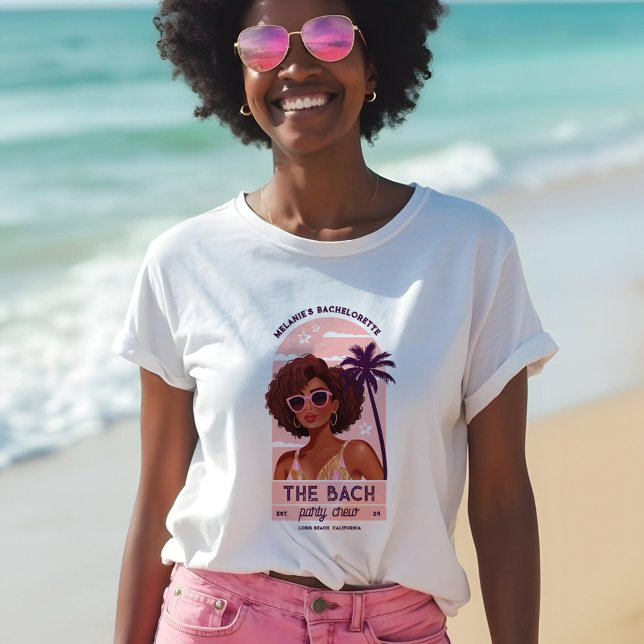 T-shirt En Tri-matière Bach Party Crew Retro Femme Bachelorette Party (The Bach Party Crew Retro Woman Bachelorette Party Tri-Blend Shirt)