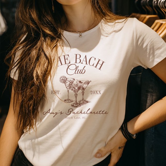 T-shirt En Tri-matière Bachelorette Personnalisée Le Club Bach Bridesmaid (Créateur téléchargé)