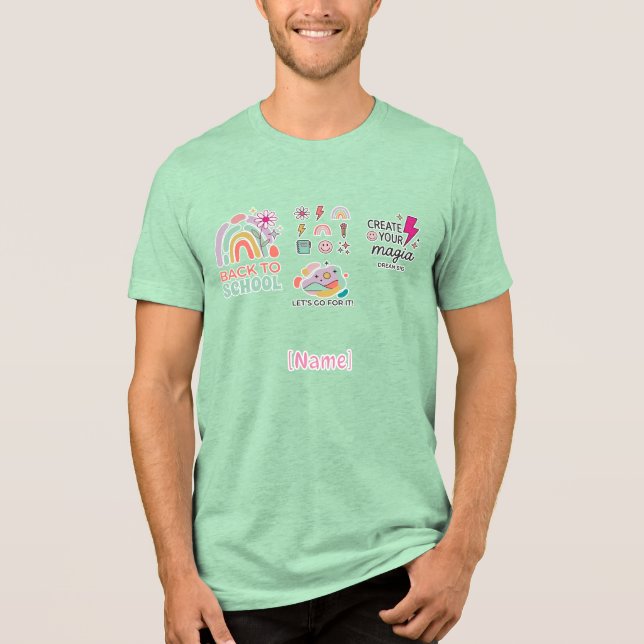 T-shirt En Tri-matière Back to School Rainbow / Regreso Arcoíris Escolar (Recto)