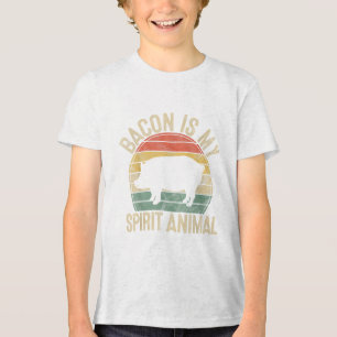T-shirt En Tri-matière Bacon Est Mon Esprit Animal Cadeau Retro Bbq Costu
