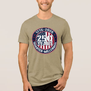 T-shirt En Tri-matière Badge 1776 2026 250 Ans Quart de Millénaire USA