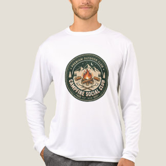 T-shirt En Tri-matière Badge Club Social Rétro Camp de Montagne Extérieur