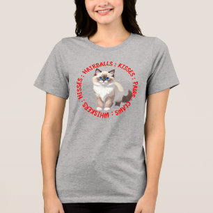 T-shirt En Tri-matière Baisers et baisers, chat Ragdoll