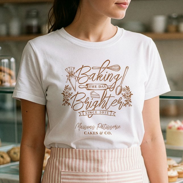 T-shirt En Tri-matière Baking the Day Brighter Bakery Logo Bakery Uniform (Baking the Day Brighter Bakery Logo Bakery Uniform Tri-Blend Shirt)