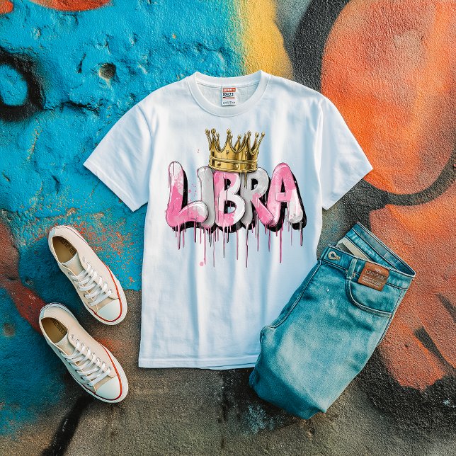 T-shirt En Tri-matière Balance Libra Zodiac Graffiti Airbrush avec Couron (LIBRA ZODIAC SIGNS)