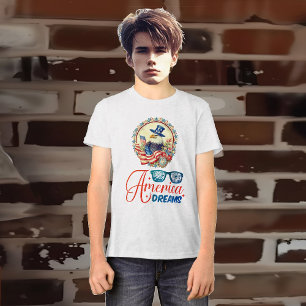 T-shirt En Tri-matière Bald Eagle America rêve indépendance patriotique