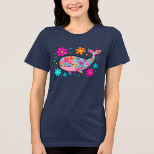T-shirt En Tri-matière Baleine d'été de Preppy Floral