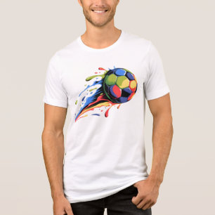 T-shirt En Tri-matière Balle de Football Tache de Peinture Vibrante Dynam