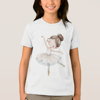 T-shirt En Tri-matière Ballerine en dentelle élégante aquarelle blanc crè