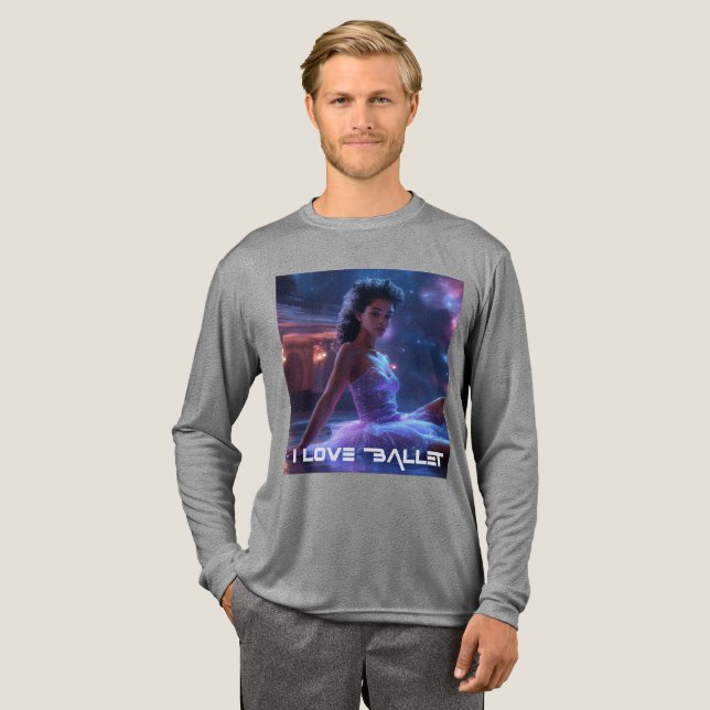 T-SHIRT  EN TRI-MATIÈRE BALLET - J'AIME LE BALLET (Recto complet)