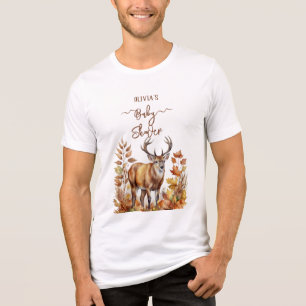 T-shirt En Tri-matière Ballons de Baby shower de cerfs de bois d'automne