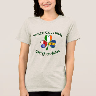 T-shirt En Tri-matière Barbade Irlande États-Unis Shamrock personnalisé p