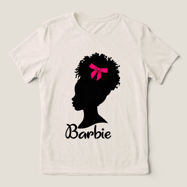 T-shirt En Tri-matière Barbie noire (Design Recto)