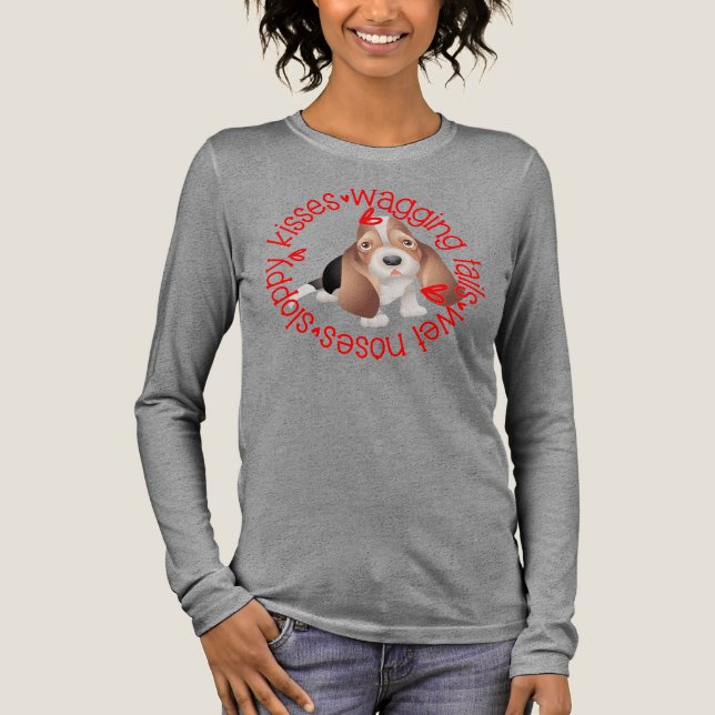 T-shirt En Tri-matière Bassett Hound, Slpy Kisses B&C long (Recto)