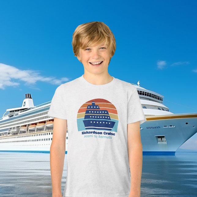 T-shirt En Tri-matière Bateau de croisière personnalisable Coucher de sol (Créateur téléchargé)