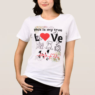 T-shirt En Tri-matière Battement de cœur d'amoureux de chiens