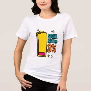 T-shirt En Tri-matière Batterie Sociale 3 Pour Cent – Introv Neuroépicé D