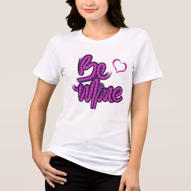 T-shirt En Tri-matière Be Mine - SW Grappe rose texte de conception (Recto)