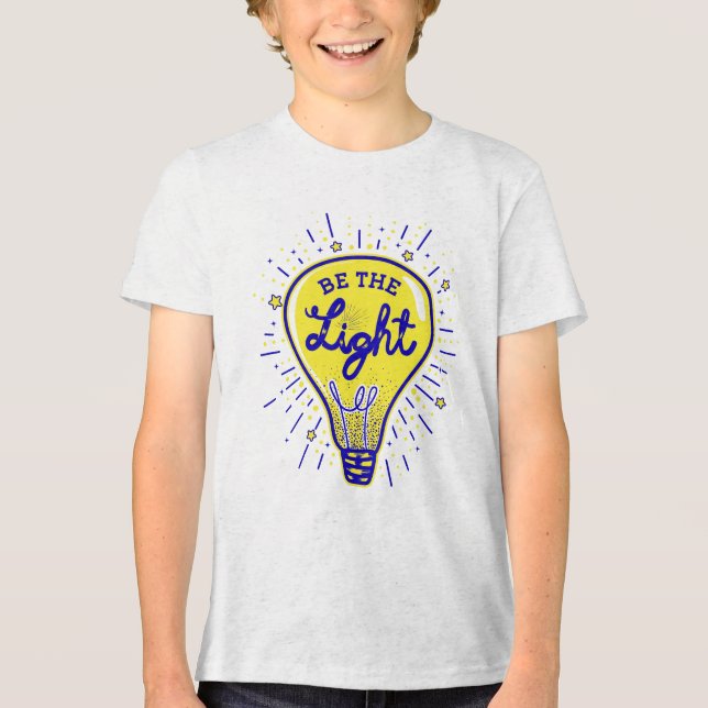 T-shirt En Tri-matière Be the Light Cartoon Light Lampe (Recto)