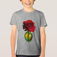 Beauté audacieuse - Vase rouge et fille Rose uniqu