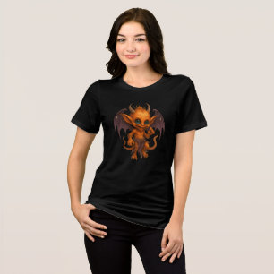 T-shirt En Tri-matière Bébé démon mignon avec de grands yeux et des ailes