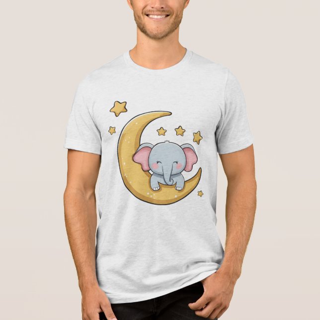 T-shirt En Tri-matière Bébé éléphant dormant (Recto)