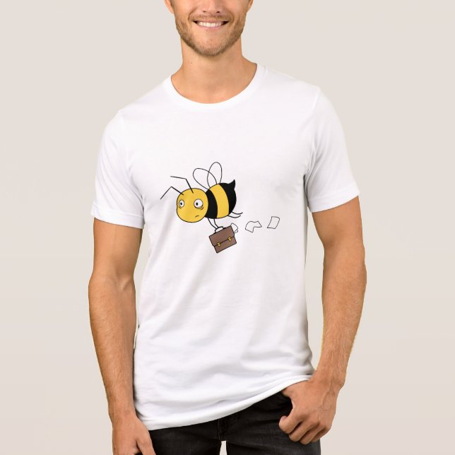 T-shirt En Tri-matière Beezness Bee, Fatigué Stress Bee Holding Porte-doc (Recto)