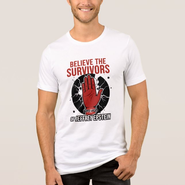 T-shirt En Tri-matière Believe the Survivors of Jeffrey Epstein (Recto)