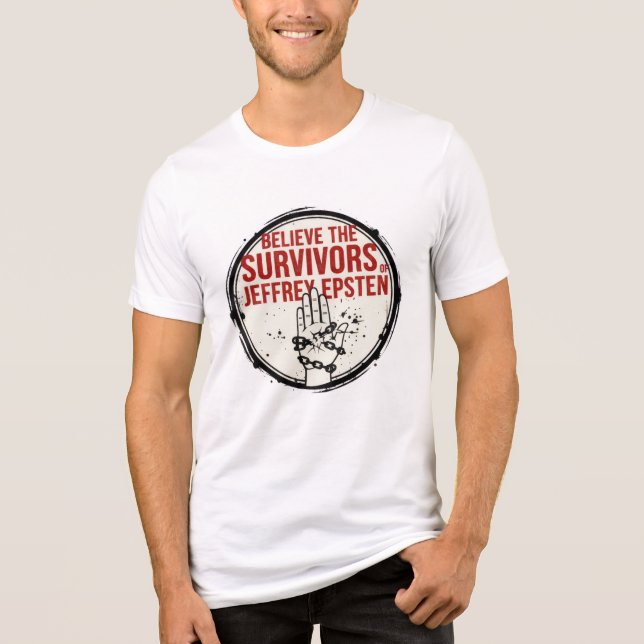 T-shirt En Tri-matière Believe the Survivors of Jeffrey Epstein (Recto)