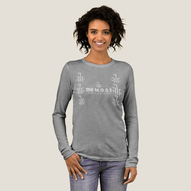 T-shirt En Tri-matière Bella+Canvas Tri-blend à manches longues (gris viv (Recto complet)