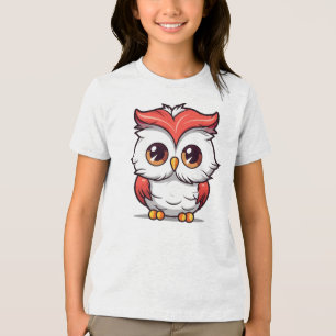 T-shirt En Tri-matière Belle Chouette de style Kawaii Cartoon-77038