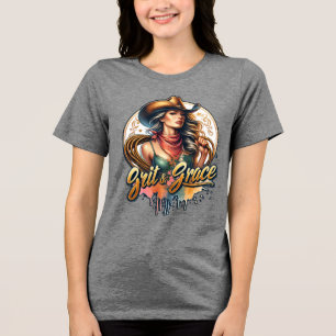 T-shirt En Tri-matière Belle graisse Western Cowgirl