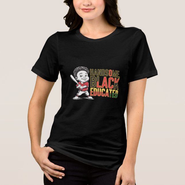 T-shirt En Tri-matière Belle, Noir & Baseball Fort (Recto)