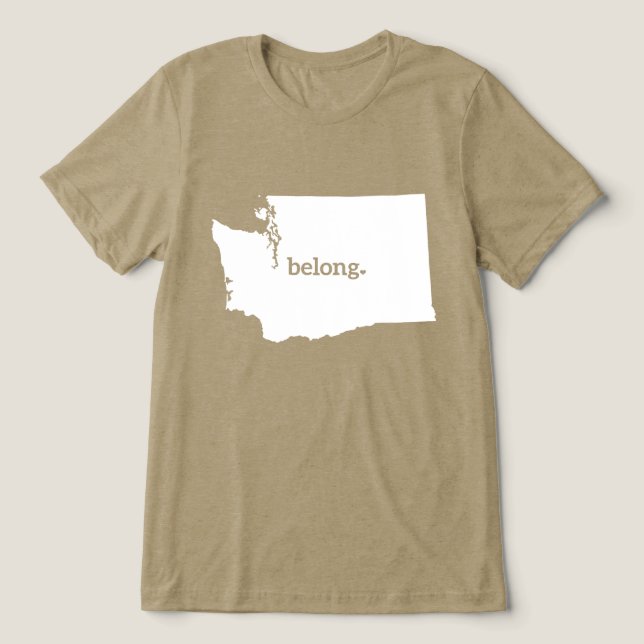 T-shirt En Tri-matière Belong Washington State Map, PNW (Design Recto)